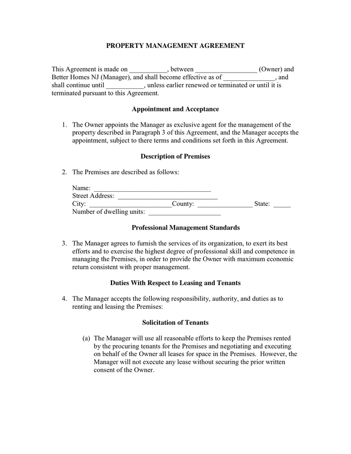 property management agreement template property management property management agreement template property management