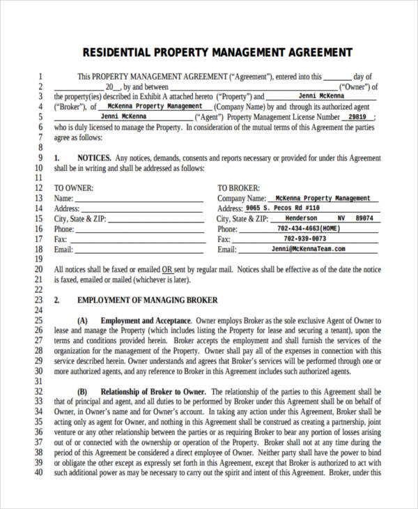 property management agreement doc Forms and Templates Fillable property management agreement doc Forms and Templates Fillable