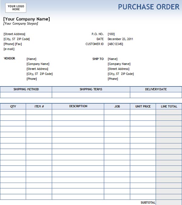 37 Free Purchase Order Templates in Word & Excel 37 Free Purchase Order Templates in Word & Excel