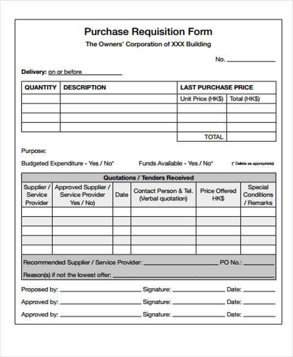 FSMS Purchase Requisition Template FSMS Purchase Requisition Template