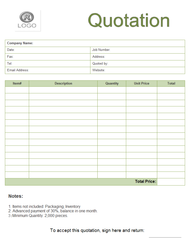Quote Form | Free Quote Form Templates Quote Form | Free Quote Form Templates