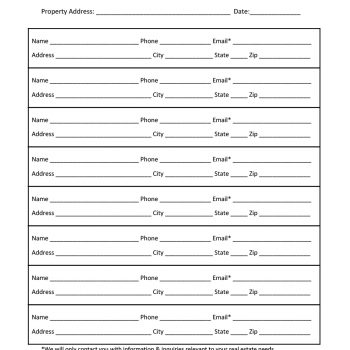 Simple Real Estate Open House Sign in Sheet | eForms – Free Simple Real Estate Open House Sign in Sheet | eForms – Free