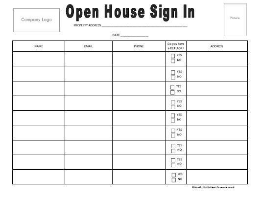Open House Sign In Sheet Printable Templates (Free & Ready For Use) Open House Sign In Sheet Printable Templates (Free & Ready For Use)
