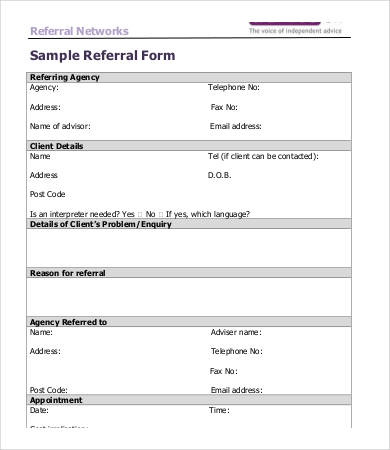 Customer Referral Form Template