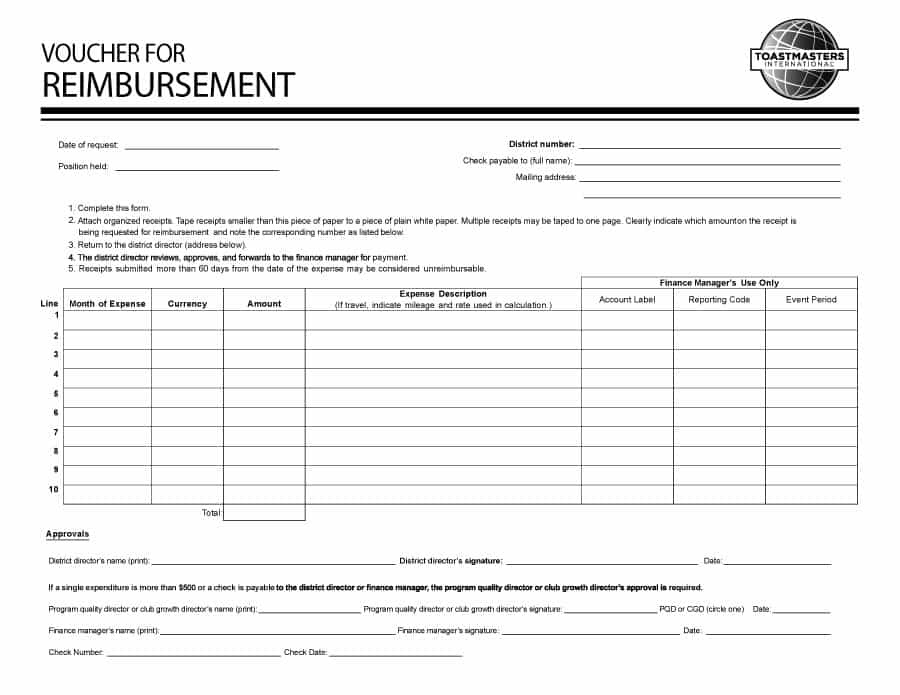 Expense Reimbursement Form Template Download Excel Expense Reimbursement Form Template Download Excel