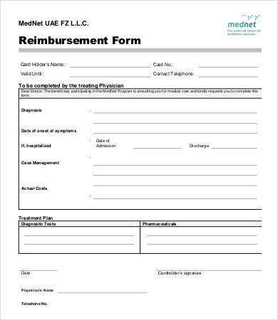 Free Reimbursement Form templates Word, Excel, PDF Template Section Free Reimbursement Form templates Word, Excel, PDF Template Section
