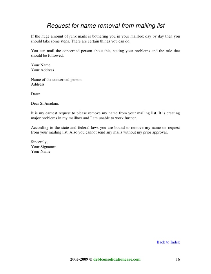 Please remove my name and address from your mailing list. Please remove my name and address from your mailing list.