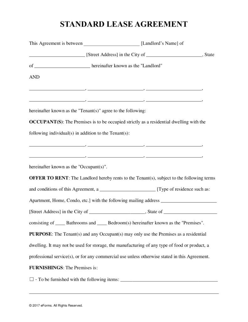 Free Rental Lease Agreement Templates Residential & Commercial Free Rental Lease Agreement Templates Residential & Commercial
