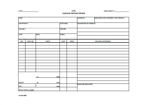 23+ Repair Order Templates – Free Sample, Example, Format Download 23+ Repair Order Templates – Free Sample, Example, Format Download