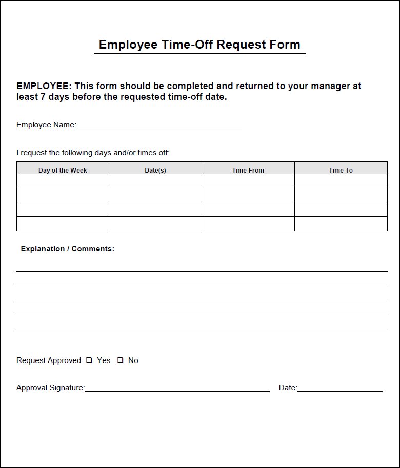 Employee Request Off Form Fill Online, Printable, Fillable Employee Request Off Form Fill Online, Printable, Fillable