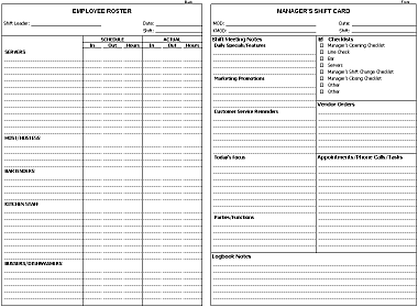 SYSTEM: Manager Shift Card SYSTEM: Manager Shift Card