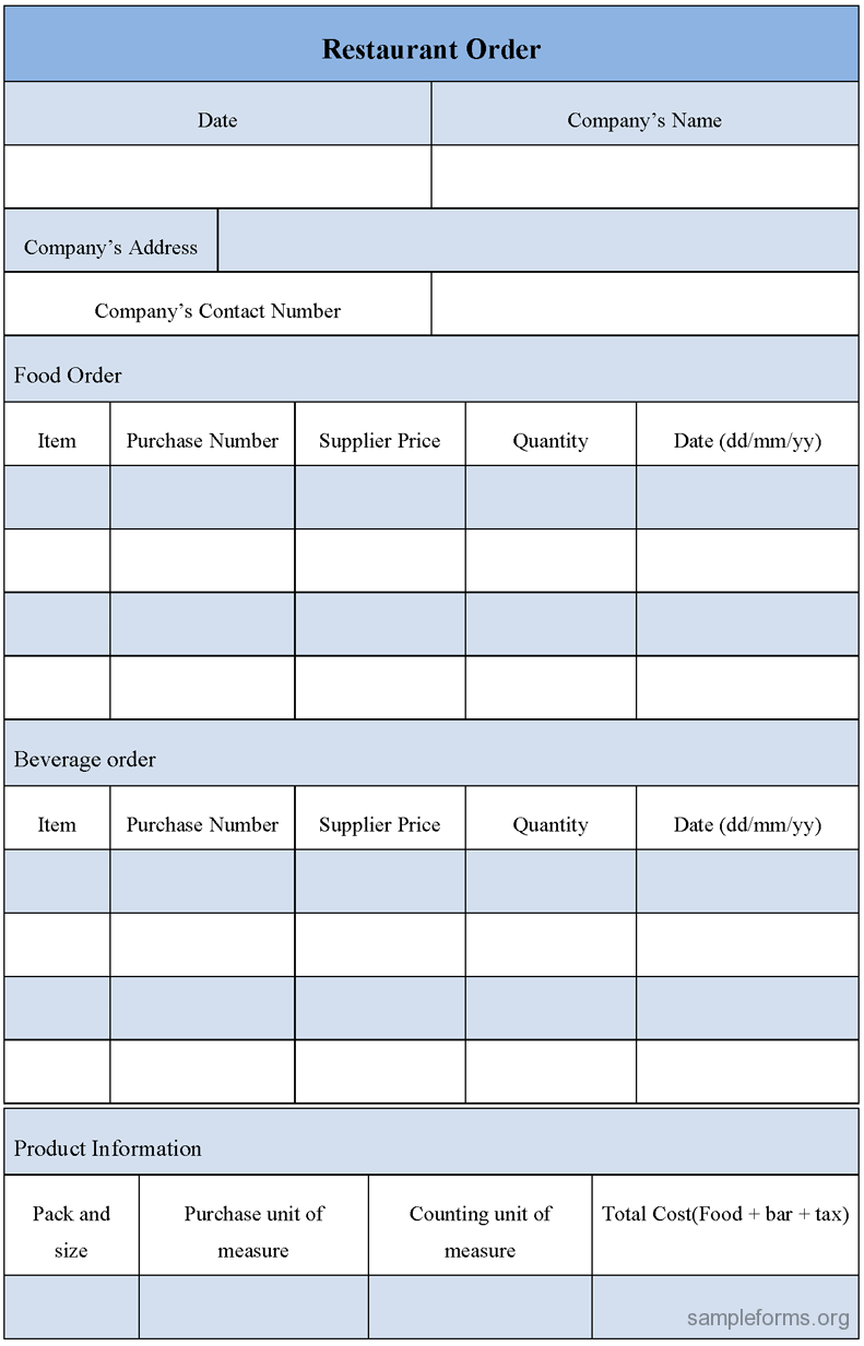 restaurant food order form template Tier.brianhenry.co restaurant food order form template Tier.brianhenry.co