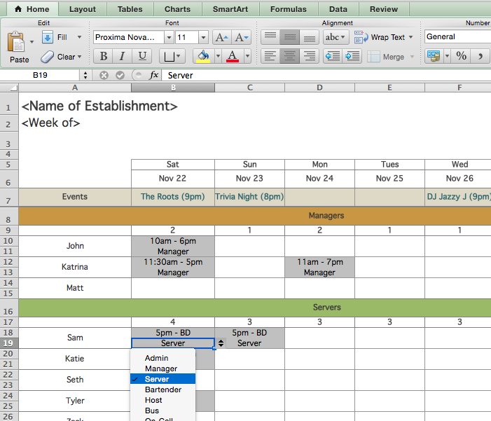 free restaurant schedule template Boat.jeremyeaton.co free restaurant schedule template Boat.jeremyeaton.co