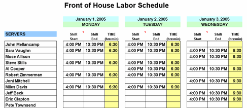 Restaurant Schedule Template 11+ Free Excel, Word Documents Restaurant Schedule Template 11+ Free Excel, Word Documents