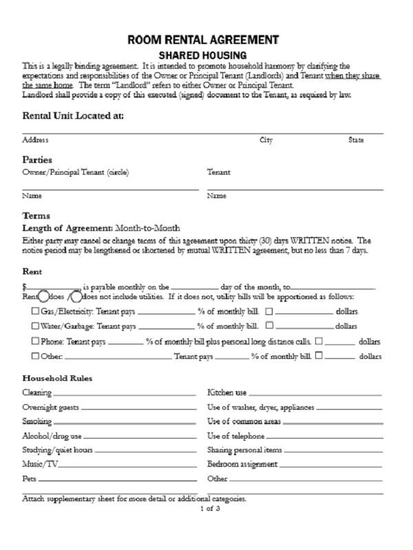 Room Rental Agreement Template Swineflutrackingmap.com Room Rental Agreement Template Swineflutrackingmap.com