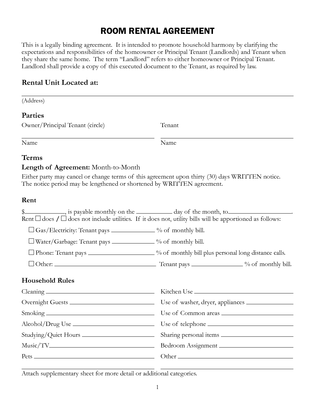 Interesting Room Rental Lease Agreement Form Template with Unit Interesting Room Rental Lease Agreement Form Template with Unit