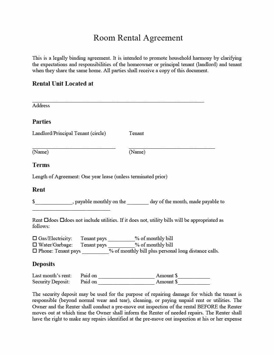 39 Simple Room Rental Agreement Templates Template Archive 39 Simple Room Rental Agreement Templates Template Archive