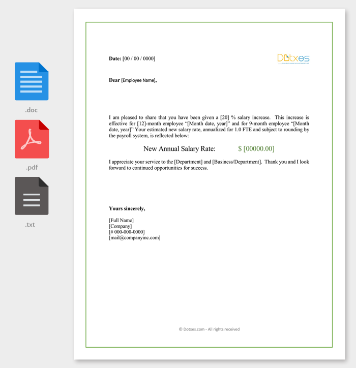 Salary Increment Letter 14 Best Printable Samples and Formats Salary Increment Letter 14 Best Printable Samples and Formats