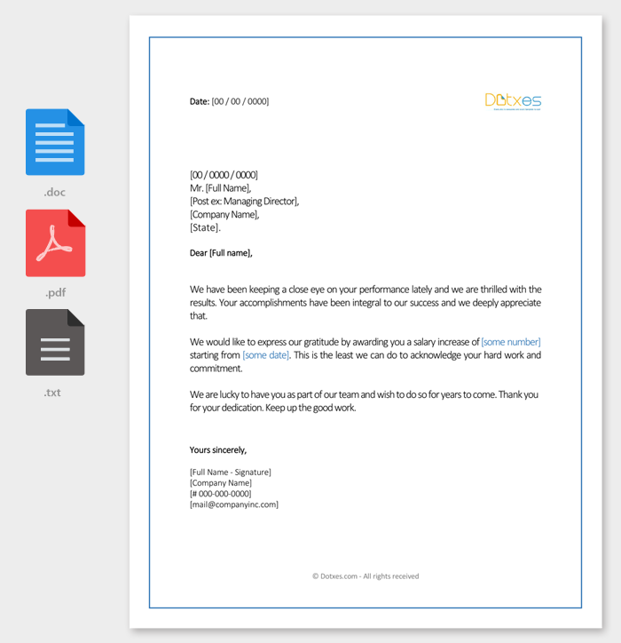 Salary Increment Letter 14 Best Printable Samples and Formats Salary Increment Letter 14 Best Printable Samples and Formats