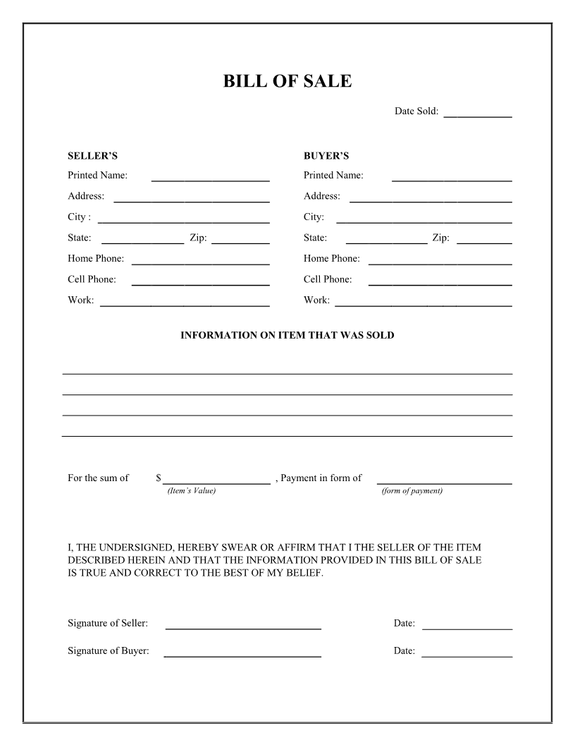 Bill of Sale, Firearm Vehicle Bill of Sale form, dmv auto Bill of Bill of Sale, Firearm Vehicle Bill of Sale form, dmv auto Bill of