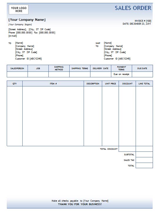 Sales Order Template: Free Download, Edit, Fill, Create and Print Sales Order Template: Free Download, Edit, Fill, Create and Print