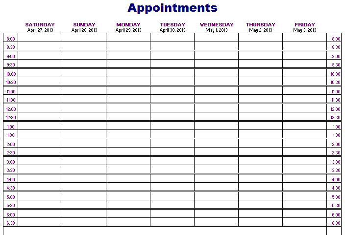 daily appointment sheet printable Boat.jeremyeaton.co daily appointment sheet printable Boat.jeremyeaton.co