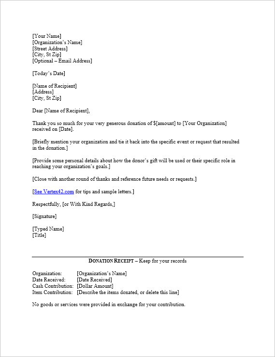 contribution letter template   Kleo.beachfix.co