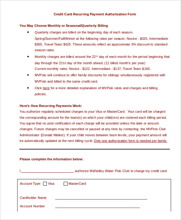 Authorization For Credit Card Use Free Authorization Forms Authorization For Credit Card Use Free Authorization Forms