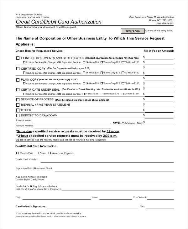 Authorization For Credit Card Use Free Authorization Forms Authorization For Credit Card Use Free Authorization Forms