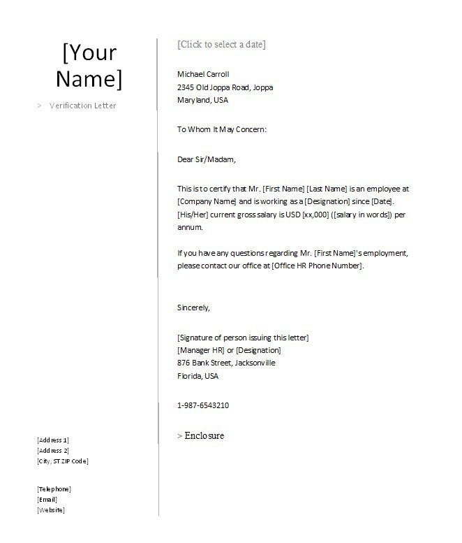 40 Proof of Employment Letters, Verification Forms & Samples 40 Proof of Employment Letters, Verification Forms & Samples