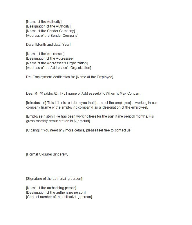 40 Proof of Employment Letters, Verification Forms & Samples 40 Proof of Employment Letters, Verification Forms & Samples
