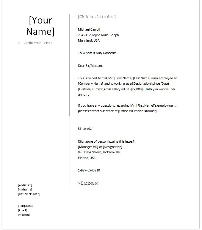 Employment Verification Letter | Top Form Templates | Free Employment Verification Letter | Top Form Templates | Free