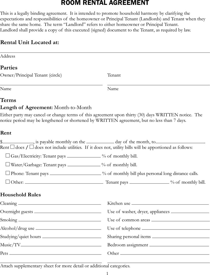 free templates of written room lease agreement room rental free templates of written room lease agreement room rental