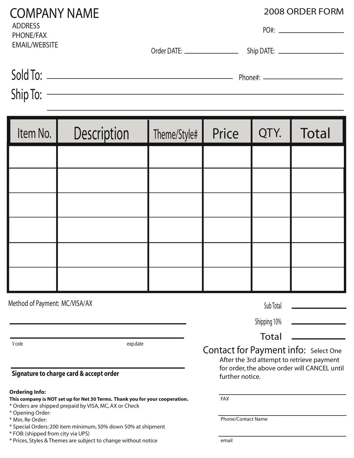 sample order forms Romeo.landinez.co sample order forms Romeo.landinez.co
