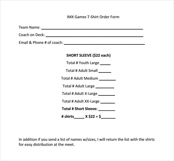 26+ T Shirt Order Form Templates PDF, DOC | Free & Premium Templates 26+ T Shirt Order Form Templates PDF, DOC | Free & Premium Templates