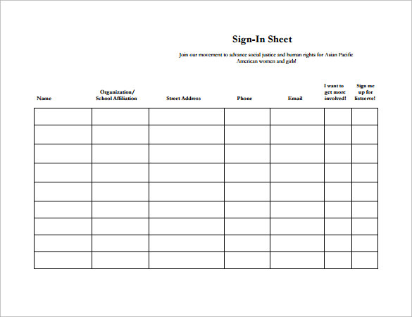 Sign Up Sheet Template 7+ Free Download for Word, PDF | Sample Sign Up Sheet Template 7+ Free Download for Word, PDF | Sample