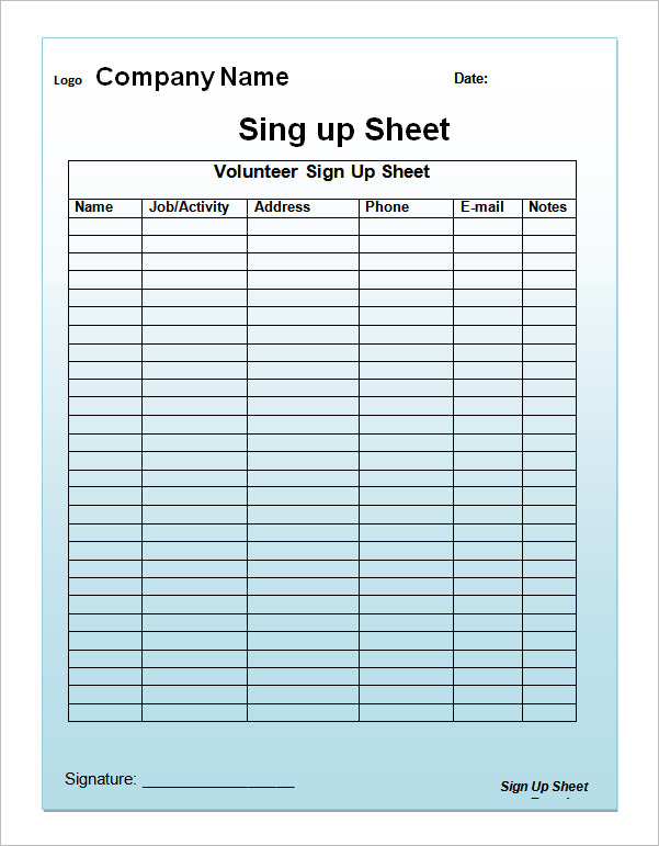 School Club Sign Up Sheet Template Sample : Vatansun School Club Sign Up Sheet Template Sample : Vatansun