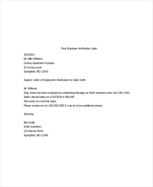 10+ Employment Verification Letter Templates Free Sample 10+ Employment Verification Letter Templates Free Sample