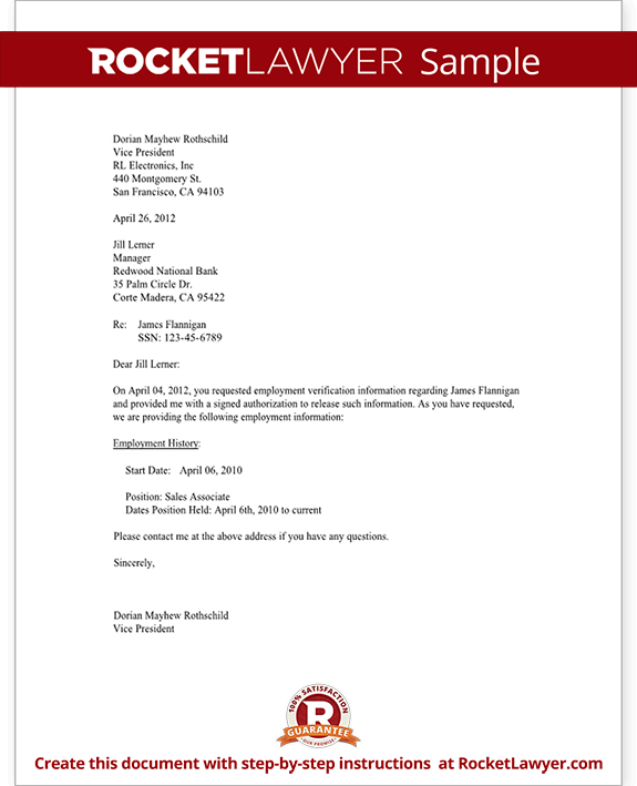 Employment Verification Letter Template Verify Job Letter Employment Verification Letter Template Verify Job Letter