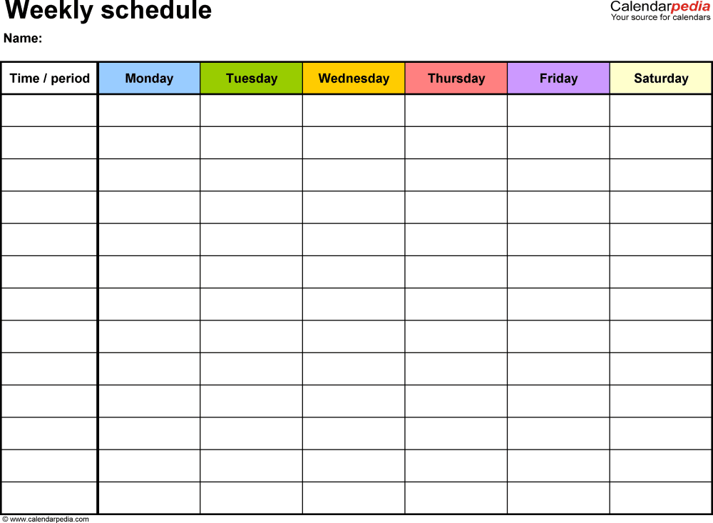 Free Weekly Schedule Templates for PDF 18 templates Free Weekly Schedule Templates for PDF 18 templates