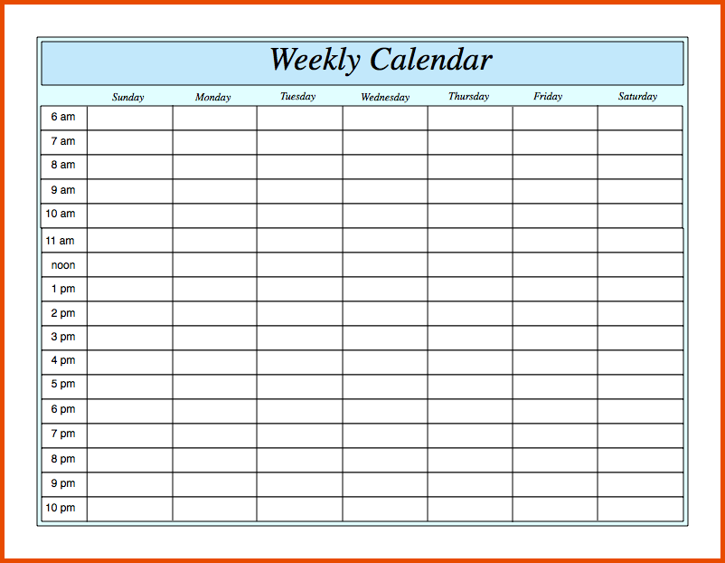 Free Weekly Schedule Templates for PDF 18 templates Free Weekly Schedule Templates for PDF 18 templates