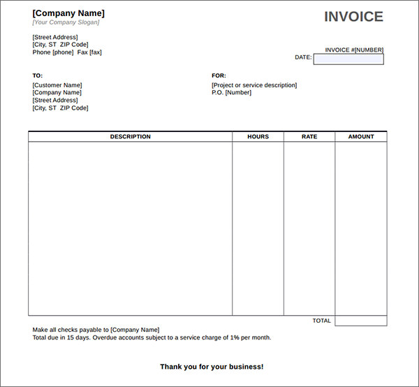 Free Invoice Templates For Word, Excel, Open Office | InvoiceBerry Free Invoice Templates For Word, Excel, Open Office | InvoiceBerry