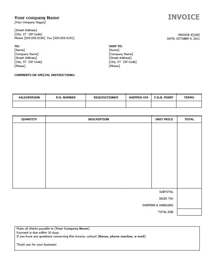 Free Service Invoice Template | Excel | PDF | Word (.doc) Free Service Invoice Template | Excel | PDF | Word (.doc)