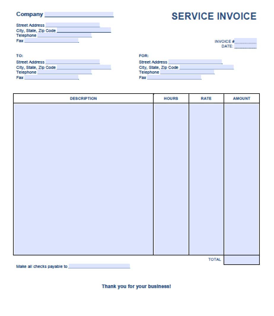 25 Free Service Invoice Templates [Billing in Word and Excel]