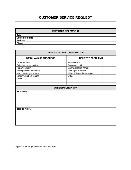 Customer Service Request Form Template & Sample Form | Biztree.com Customer Service Request Form Template & Sample Form | Biztree.com