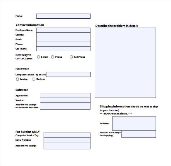 service call form template sample computer service request form 12 service call form template sample computer service request form 12