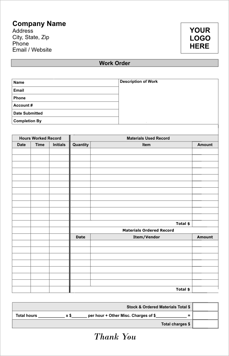 service work order template Boat.jeremyeaton.co service work order template Boat.jeremyeaton.co