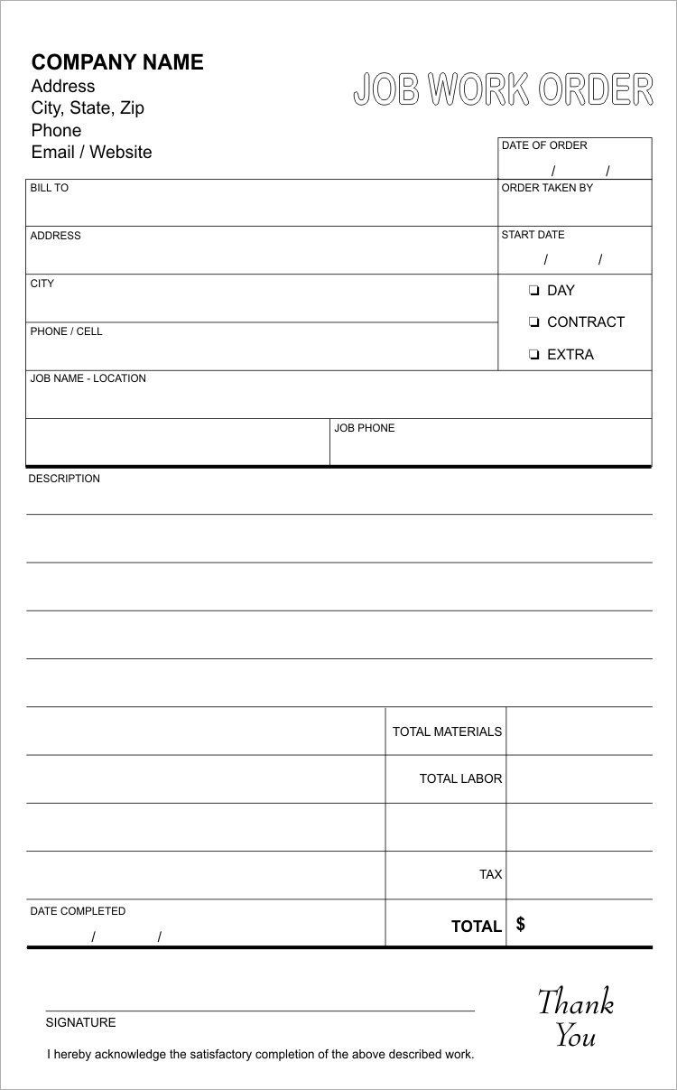Work Order | Service Order Templates Work Order | Service Order Templates