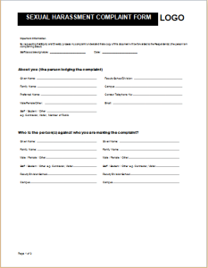 Sexual Harassment Complaint Template Sexual Harassment Complaint Template
