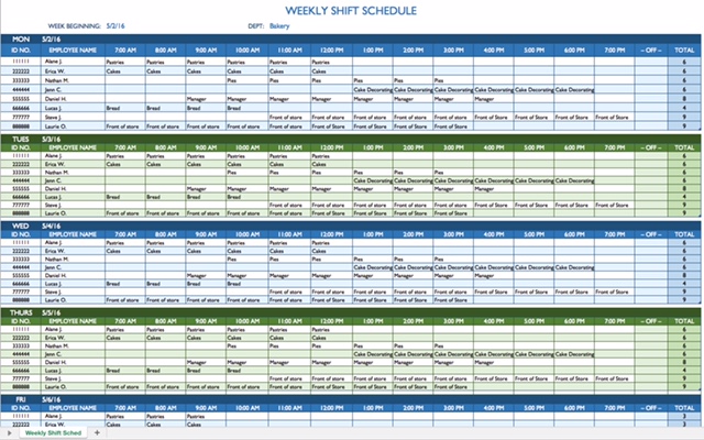 Free Work Schedule Templates for Word and Excel Free Work Schedule Templates for Word and Excel